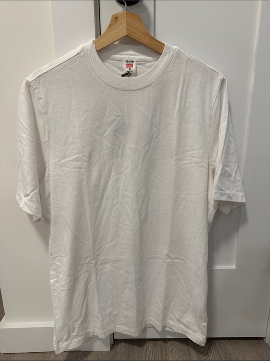 Re/Done Tops - Re/Done White Crew Neck T-Shirt - Oversized